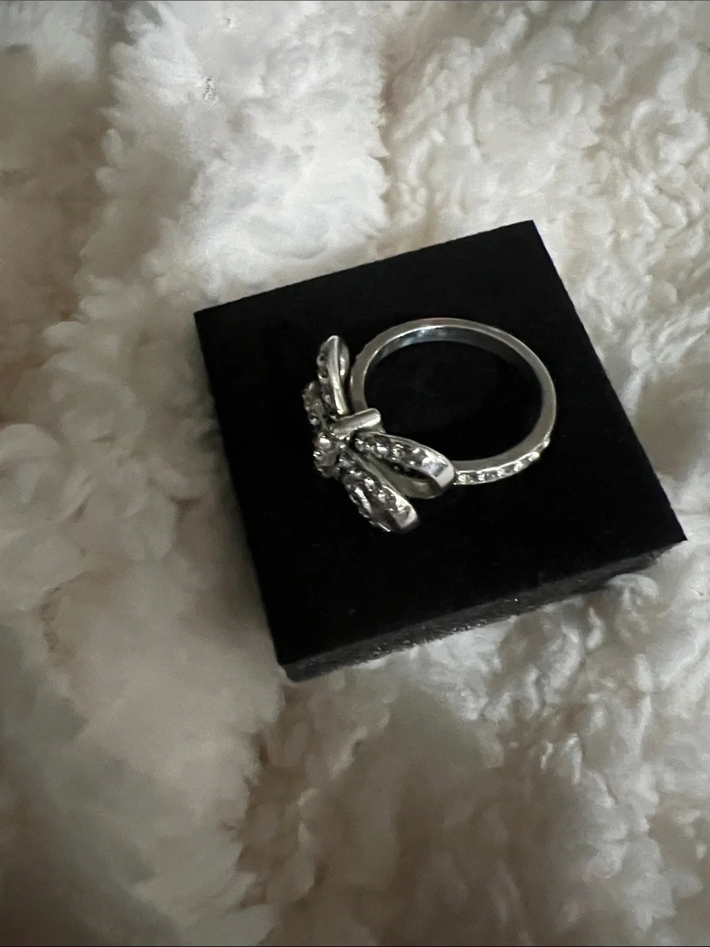 Brighton Silver Bow Ring, purse, necklace .with Clear Rhinestones